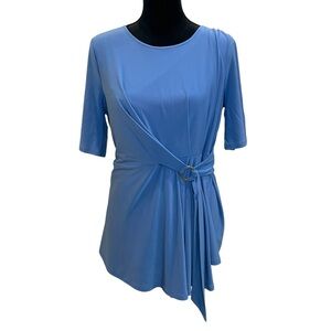 Cocomo Light Blue Women's Blouse with Ring Detail